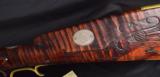 079-0917-5029 Engraved Virginia Style Long Rifle Carved and Silver Inlaid stock. It is .38 cal percussion with tiger striped maple stock. - 4 of 11
