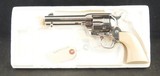 Colt Single Action, from Custom Shop with original cardboard box. Nickel and Ivories - 1 of 15