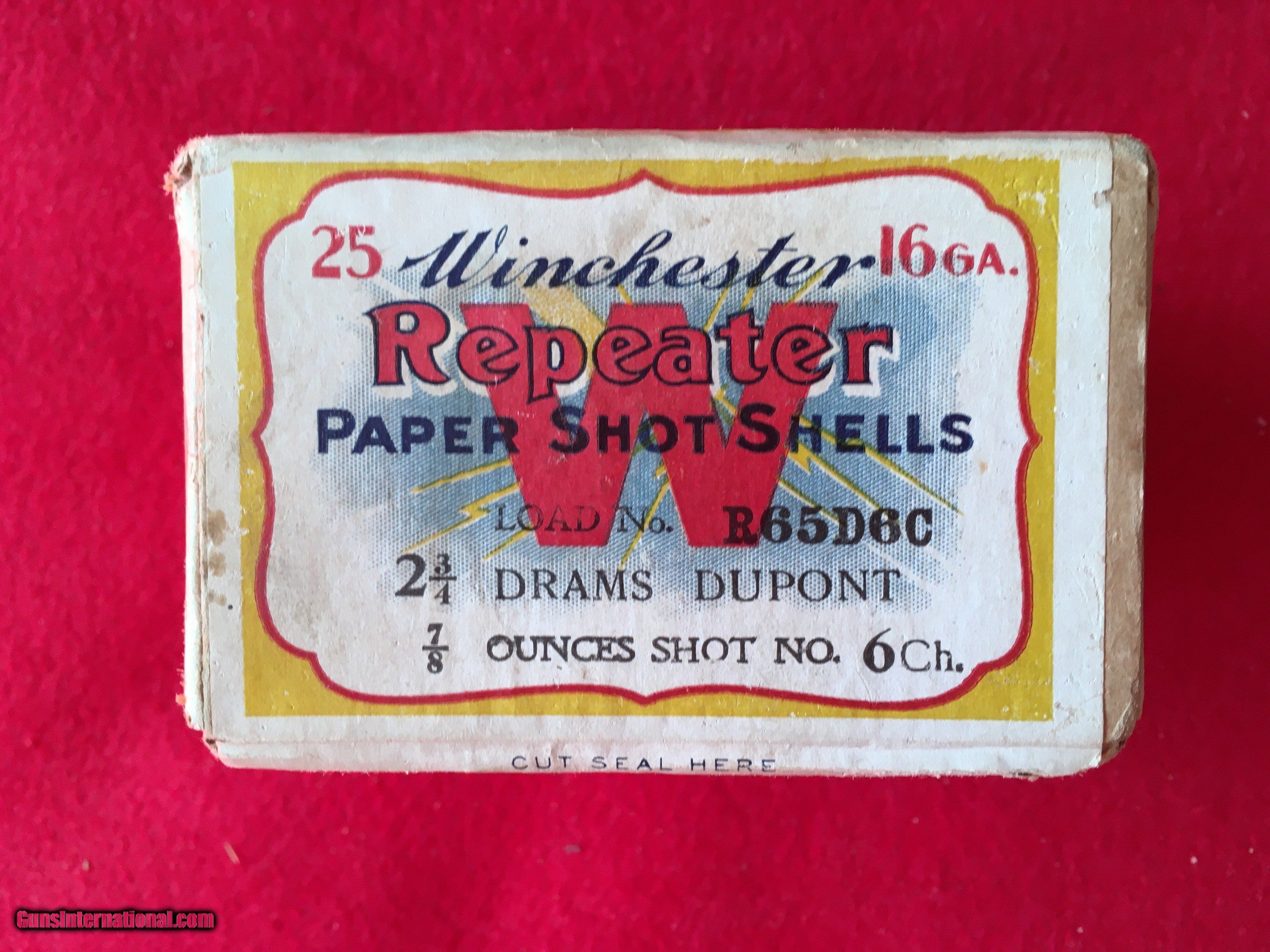 Rare! 1914 Vintage Colorful - Box of 25 -Winchester Repeater 16 Ga. Shot- shells for sale