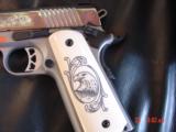 Ruger SR1911, 1 of 300,mirror polished stainless,45 acp,scroll engraved,gold outline,custom grips,& 14 words on the slide,2 mags box etc. - 4 of 12