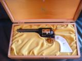 Colt Frontier Scout Chamizal Treaty commemorative,#470 of 500,22LR,1964,gold plated accents,Pearlite grips,fitted wood case,unfired ! - 1 of 12