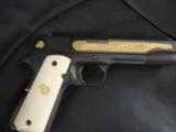 Colt 1911,Govt 45acp Baltimore ,Maryland 250th Anniversary ,gold engraved,ships,etc,faux ivory,& all in a cool antique looking fitted book,rare model - 11 of 12