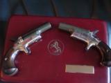 Colt #4 Derringers,22 short,matching Lord set,consecutive serial #s,fitted Colt case & sleeve,some wear,around 1960's - 1 of 12