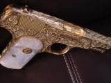 Colt 1903. hammerless 32auto,master engraved by Jeff Flannery,& 24K gold plated,made in 1920,MOP grips,one of a kind masterpiece - 11 of 12