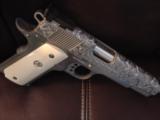 Colt 1911,Gold Cup,Trophy,fully scroll engraved slide,real ivory grips,45acp,5