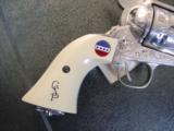 General George Patton Commemorative,from AHF,made by Uberti,fully engraved & silver plated,45LC,SAA,unfired,hang tags,certificate,letters,etc.awesome
- 2 of 12