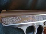 Walther PPKS,Ltd Talo Edition,engraved with gold Tiger & gold PPKS,exotic wood grips,stainless,2 mags,unfired,in box with all papers,very rare !! - 3 of 12