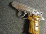 Walther PPKS,Ltd Talo Edition,engraved with gold Tiger & gold PPKS,exotic wood grips,stainless,2 mags,unfired,in box with all papers,very rare !! - 10 of 12