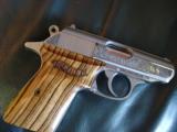 Walther PPKS,Ltd Talo Edition,engraved with gold Tiger & gold PPKS,exotic wood grips,stainless,2 mags,unfired,in box with all papers,very rare !! - 4 of 12