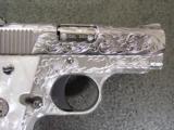Colt Mustang Pocketlite,fully master engraved by Flannery engraving,polished stainless & matt,Pearlite grips,380,2 3/4