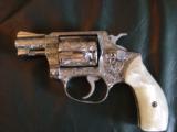Smith & Wesson Model 60-no dash,fully scroll engraved by Hunter Flannery,1 7/8
