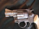 Smith & Wesson 60-1,fully deep relief master engraved,with 24k flowers in 3D,carved real ivory grips,gold inlay,1 7/8