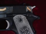 Colt 1911,Series 70,1 of 250,Custom shop Panama Canal Comm.,engraved,with 10 gold accents,real pewter grips,fitted oak case,unfired,1979,45acp - 6 of 12