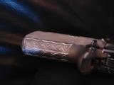 Colt Mustang Pocketlite,fully deep hand engraved by Flannery Engraving,polished stainless,Pearlite grips,380,new in box,a work of art !! awesome !! - 9 of 12
