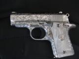 Colt Mustang Pocketlite,fully engraved by Flannery engraving,polished stainless,Pearlite grips,380,NIB,box & all papers,awesome work of art !! - 11 of 12