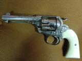 Colt Bisley 38WCF,1903,refinished nickel & master engraved by Clint Finley,real Ivory grips,4 3/4