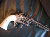 Colt Bisley 38WCF,1903,refinished nickel & master engraved by Clint Finley,real Ivory grips,4 3/4