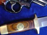 Smith & Wesson 19-3 Texas Rangers 150th commemorative with matching Bowie knife,4" 357 magnum,in fitted wood case,never fired -1973 - 4 of 12