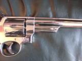 Smith & Wesson Model 29-2, 44 Magnum,8 3/8",bright high polished nickel,Bianchi leather holster,wood grips,around 1969,a nice clean showpiece !! - 5 of 12