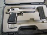 Desert Eagle 50AE hand cannon,1st all stainless with built in compenstor,top & bottom rails,in box,all papers & unfired-awesome !! - 2 of 12