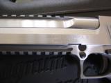 Desert Eagle 50AE hand cannon,1st all stainless with built in compenstor,top & bottom rails,in box,all papers & unfired-awesome !! - 5 of 12