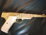 Colt Woodsman Match Target bullseye,1939,fully 100%+master engraved by Jeff Flannery,,24k plated,real Ivory grips,a work of art & rare !! - 5 of 12