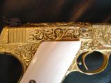 Colt Woodsman Match Target bullseye,1939,fully 100%+master engraved by Jeff Flannery,,24k plated,real Ivory grips,a work of art & rare !! - 6 of 12