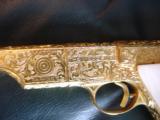 Colt Woodsman Match Target bullseye,1939,fully 100%+master engraved by Jeff Flannery,,24k plated,real Ivory grips,a work of art & rare !! - 2 of 12