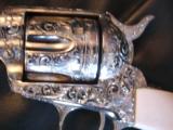 Colt SAA 1st generation,1907,44/40 fully master engraved bt Robert Valade,nickel,real Ivory grips,4 3/4" barrel,a one of a kind masterpiece !! - 2 of 12