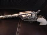 Colt SAA 1st generation,1907,44/40 fully master engraved bt Robert Valade,nickel,real Ivory grips,4 3/4" barrel,a one of a kind masterpiece !! - 10 of 12