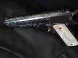 Colt 1911,made around 1919,fully deep relief master engraved with gold accents,real MOP grips,with carved lady,awesome masterpiece,US Army model - 9 of 12
