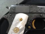 Colt 1911,made around 1919,fully deep relief master engraved with gold accents,real MOP grips,with carved lady,awesome masterpiece,US Army model - 6 of 12