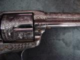 Colt Bisley 44-40,made in 1912, nickel plated,gold accents,master scroll engrave by Briam Mears,real pearl grips,awesome one of a kind masterpiece !! - 4 of 12