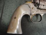 Colt Bisley 44-40,made in 1912, nickel plated,gold accents,master scroll engrave by Briam Mears,real pearl grips,awesome one of a kind masterpiece !! - 2 of 12