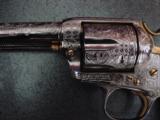 Colt Bisley 44-40,made in 1912, nickel plated,gold accents,master scroll engrave by Briam Mears,real pearl grips,awesome one of a kind masterpiece !! - 8 of 12