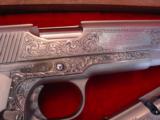 Colt Gold Cup National match 45,& Colt Ace 22lr kit,master engraved by Clint Finley,scrimshaw ivory grips,nickel,in wood case,a masterpiece - 5 of 12