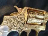 Smith & Wesson Pre Model 10,100%+ Master engrave by Flannery,24K gold plated,2",38spl,real MOP grips,a work of art - 7 of 12