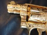 Smith & Wesson Pre Model 10,100%+ Master engrave by Flannery,24K gold plated,2",38spl,real MOP grips,a work of art - 5 of 12