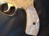 Smith & Wesson Pre Model 10,100%+ Master engrave by Flannery,24K gold plated,2",38spl,real MOP grips,a work of art - 3 of 12