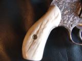 Smith & Wesson Model 49-no dash,fully deep engraved,satin nickel,Stag grips,38special,1 3/4",shrouded hammer-a work of art !! - 2 of 12