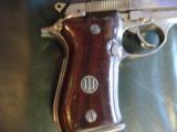 Beretta Model 84BB, 380,nickel plated wood grips,made in Italy,13 round magazine,double action, used but not abused - 5 of 12