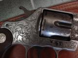 Colt Army/Navy/1895 revolver,hand engraved,refinished,38 caliber,6",double action,wood grips,made in 1903-a work of art !! - 7 of 12