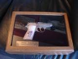 Walther PPK/S factory engraved with 24K gold accents,#140 of 500,380auto,polished stainless,leather case,& Oak case,2 mags,scrimshaw grips ! awesome - 3 of 12