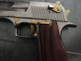 Desert Eagle/Magnum Research 25th Anniversary,rare 114 of 25,custom finish,24K accents,wood grips,& fitter wood case !! awesome !! - 10 of 15
