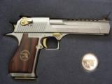 Desert Eagle/Magnum Research 25th Anniversary,rare 114 of 25,custom finish,24K accents,wood grips,& fitter wood case !! awesome !! - 1 of 15