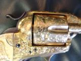 Colt Bisley 1905,fully master engraved,& 24k gold plated,real yellowed & carved ivory grips,blued accents,horse head carved in grip,awesome showpiece - 7 of 15