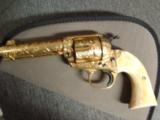 Colt Bisley 1905,fully master engraved,& 24k gold plated,real yellowed & carved ivory grips,blued accents,horse head carved in grip,awesome showpiece - 14 of 15