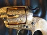 Colt Bisley 1905,fully master engraved,& 24k gold plated,real yellowed & carved ivory grips,blued accents,horse head carved in grip,awesome showpiece - 3 of 15