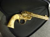 Colt Bisley 1905,fully master engraved,& 24k gold plated,real yellowed & carved ivory grips,blued accents,horse head carved in grip,awesome showpiece - 13 of 15