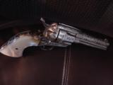 Colt SAA 1901,master engraved in Cattlebrands,refinished bright nickel,thick real MOP grips,357 Magnum 4 1/2